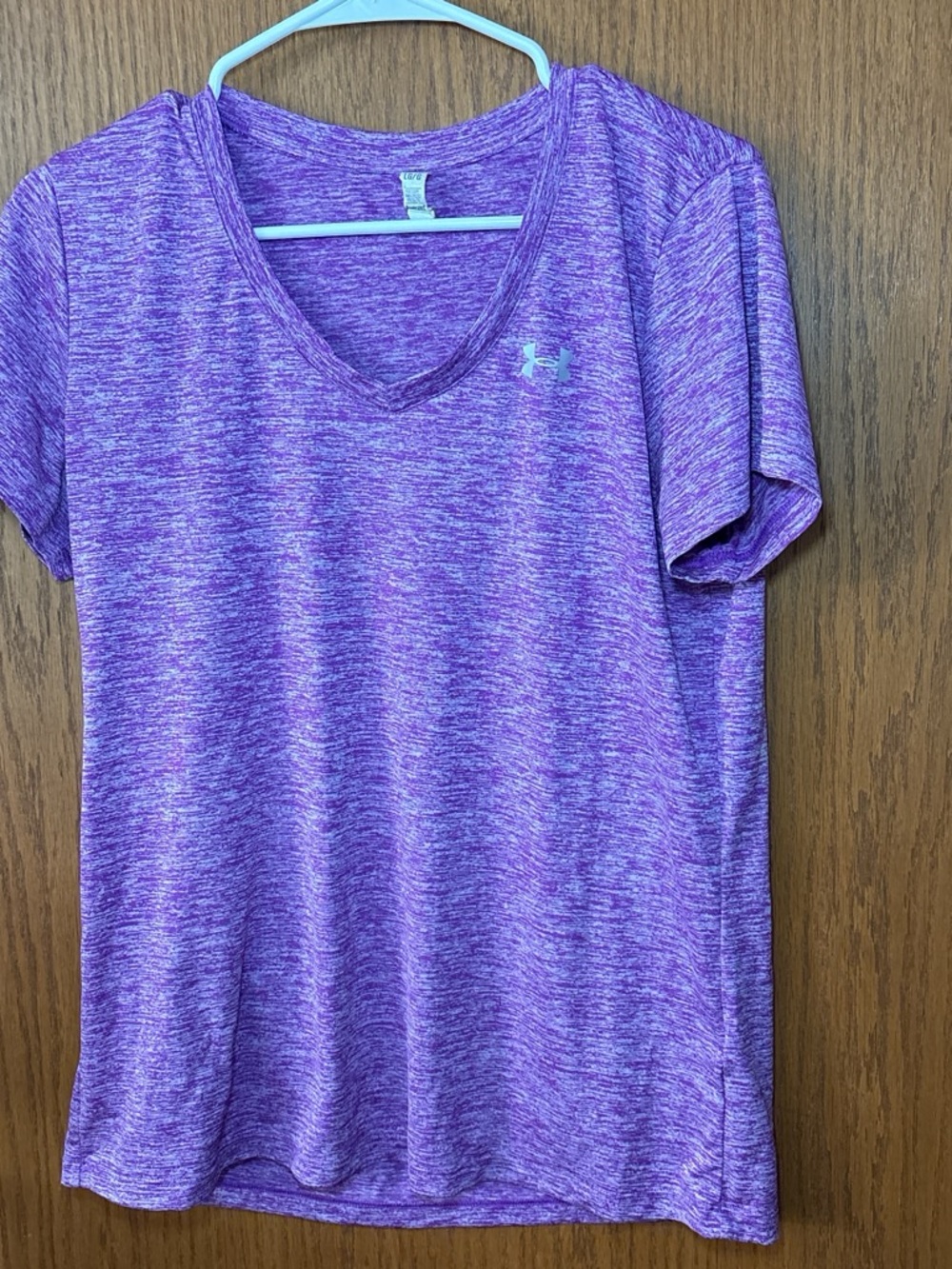 Under Armour Heathered Purple V-Neck Performance Tee